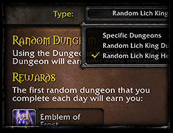 WoW Random Dungeon Queue gives badges!